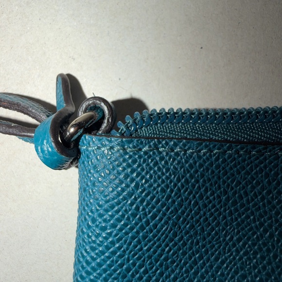 Coach Storypatch Pouch Zip Case Attachment Blue/green Leather - Picture 6 of 13
